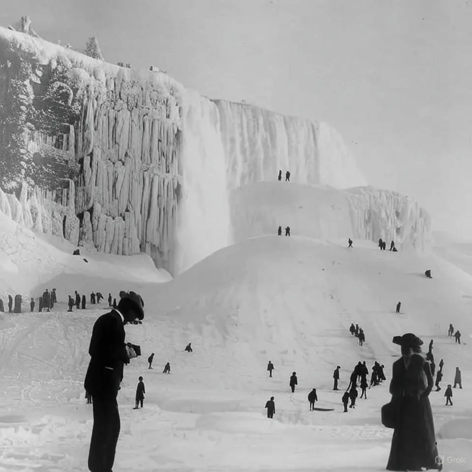 Niagara Falls completely frozen