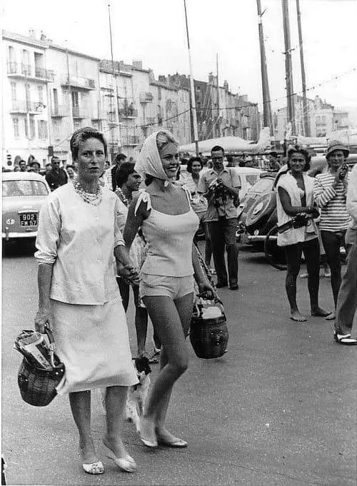 Brigitte Bardot with her mother
