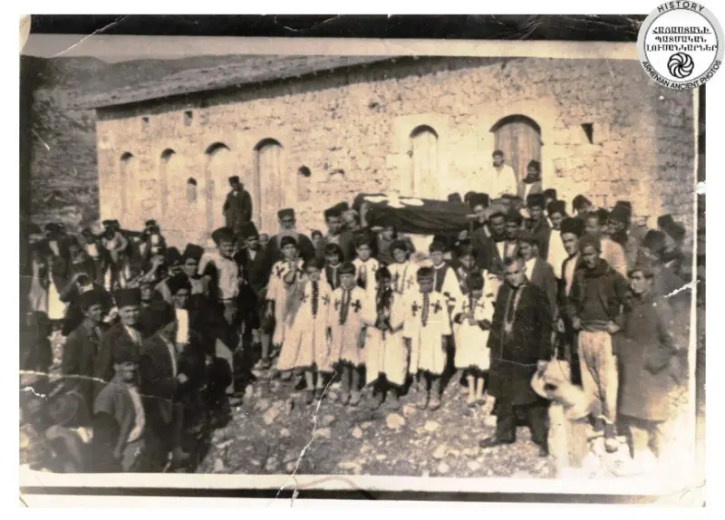 Funeral scene in the village of Kebousie