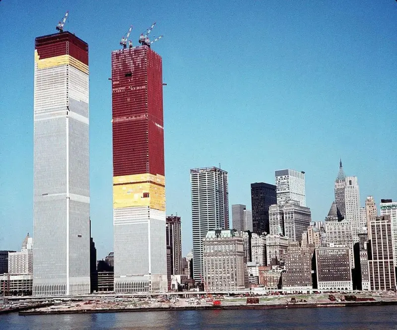Twin Towers under construction