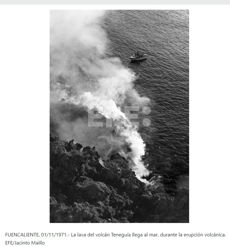 Erupción volcán de Teneguía.