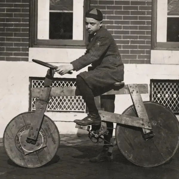 Homemade wooden bicycle 