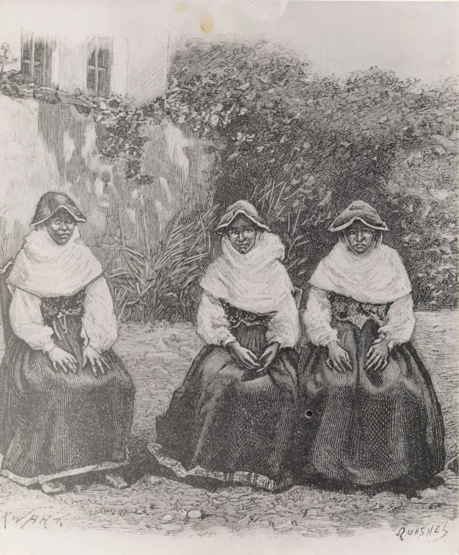 Aguafuerte de mujeres en Garafía