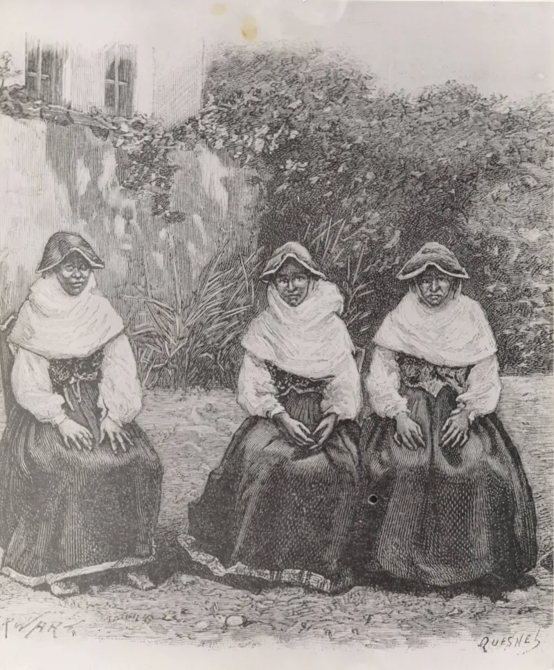 Aguafuerte de mujeres en Garafía