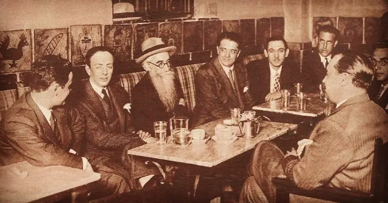 Tertulia en el Café Levante con Valle Inclán