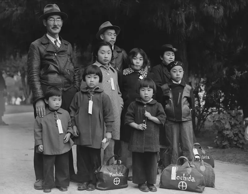 Members of the Mochida Family Awaiting Evacuation