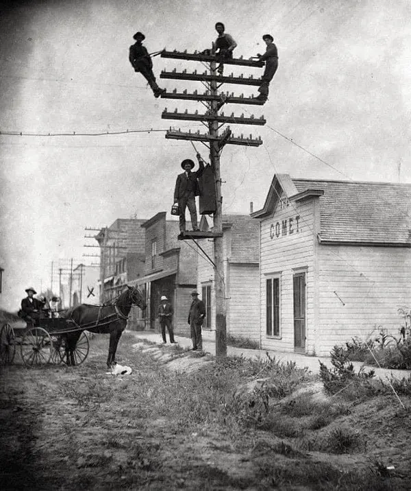 Telephone lines go up. 