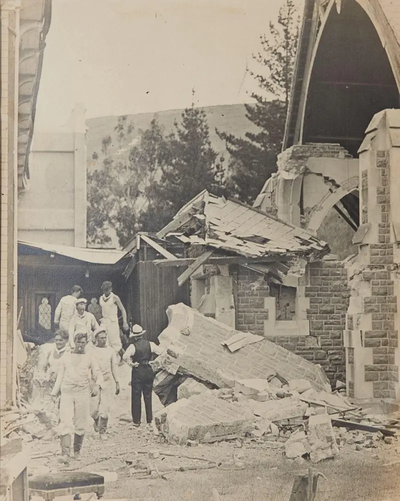 Sailors clearing up after Napier Earthquake