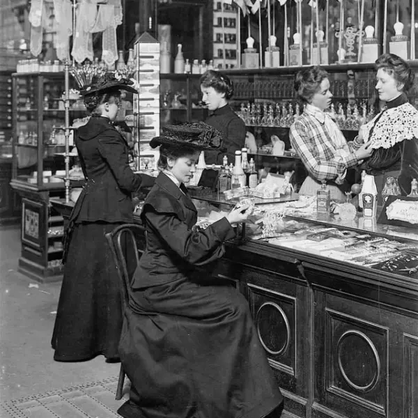 Women browsing perfumes
