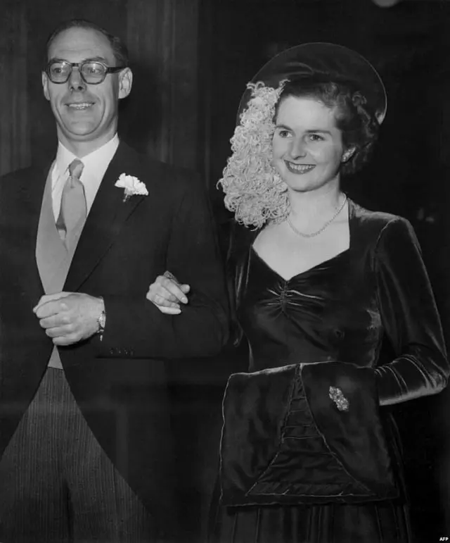 The wedding of Denis Thatcher and Margaret Roberts