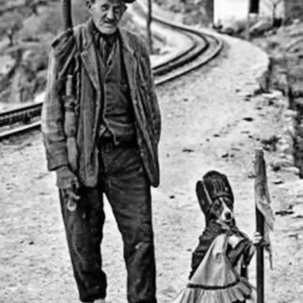 Guarda y su perro disfrazado