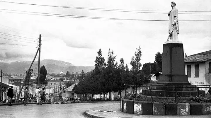 A photo of Peter's Monument Piazza in Addis Ababa during the 1960s