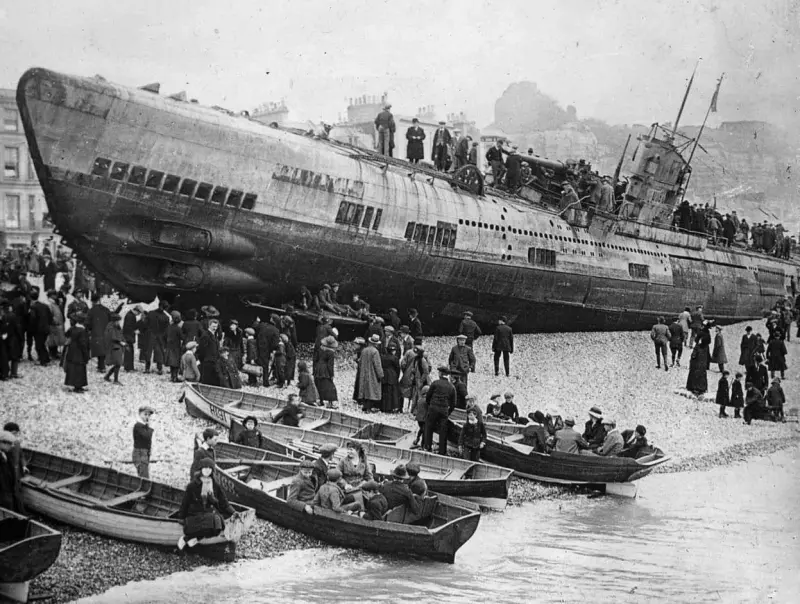 German submarine wrecked in Hastings