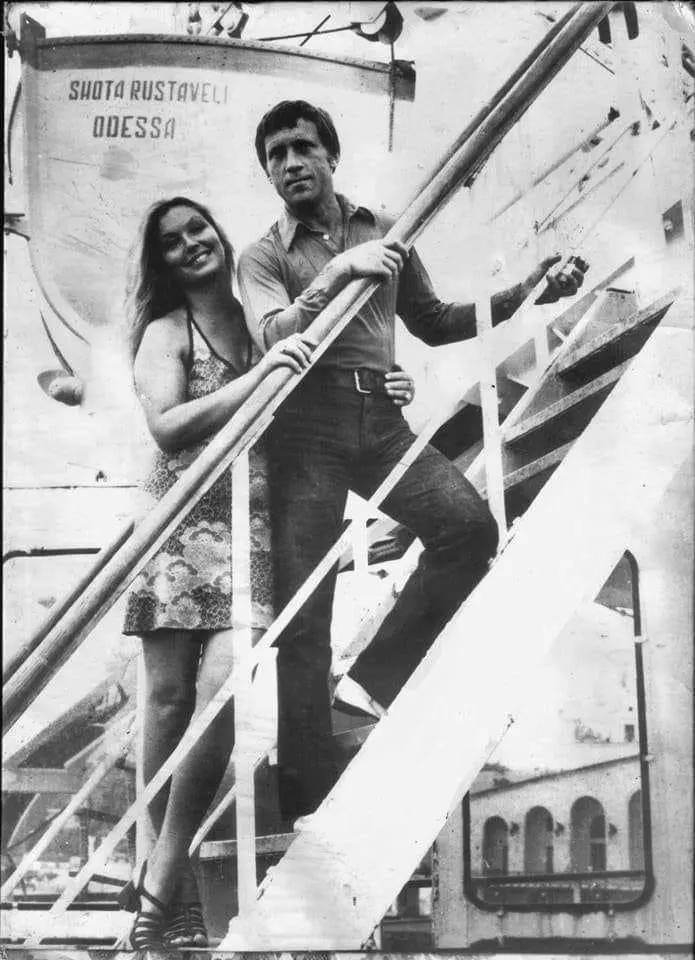 Vladimir Vysotsky and Marina Vladi on a boat cruise, Shota Rustaveli