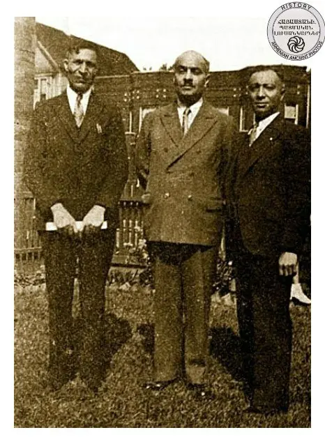 Garegin Nzhdeh with Yeghishe Hakobyan and Y.G. Hovakimyan in Chicago