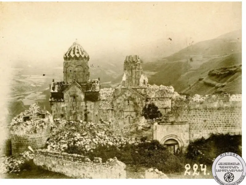 The general view of the Tatev monastery after the earthquake