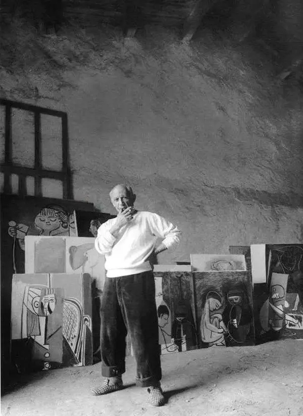 Pablo Picasso in his studio