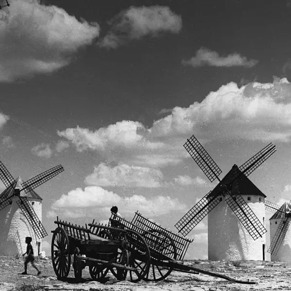 Niños, carros y molinos.