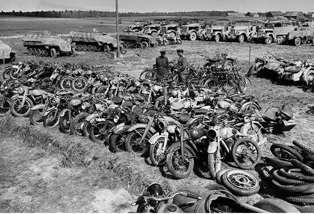 Soviet Officers Inspect German Equipment