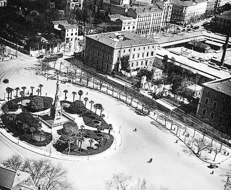 Vista aérea de la Plaza de Colón