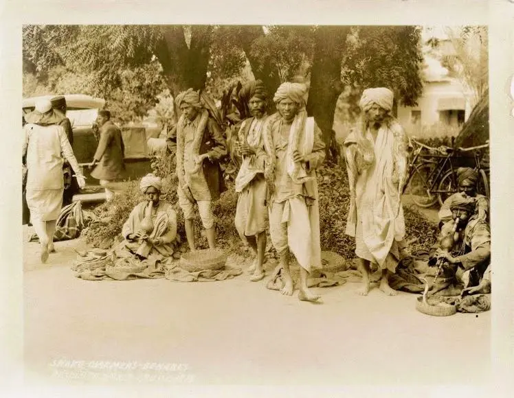 Group of Snake Charmers on the Street 