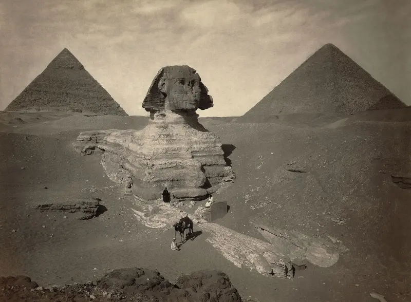 Sphinx partially excavated