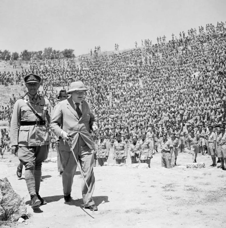 Churchill in the Roman amphitheatre