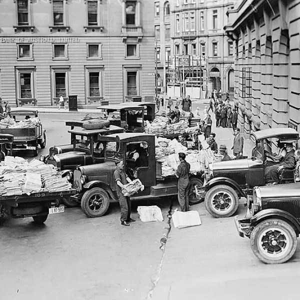 Newspapers being loaded