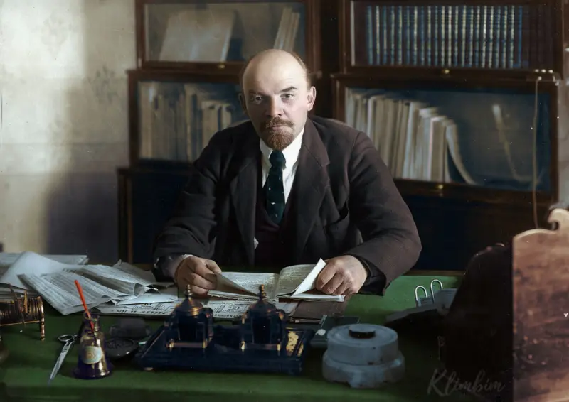 Vladimir Lenin in his office