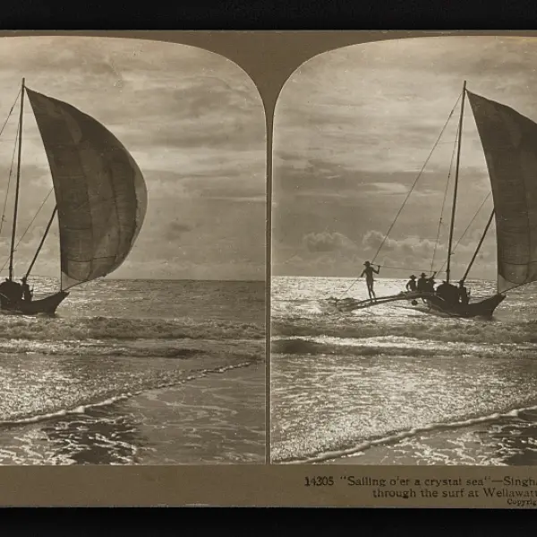 "Sailing o'er a crystal sea"