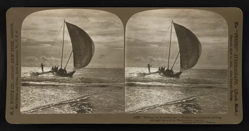 "Sailing o'er a crystal sea"