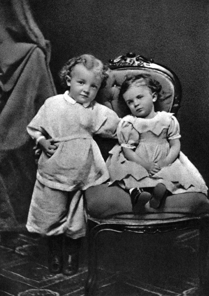 Vladimir Ulyanov with his sister Olga