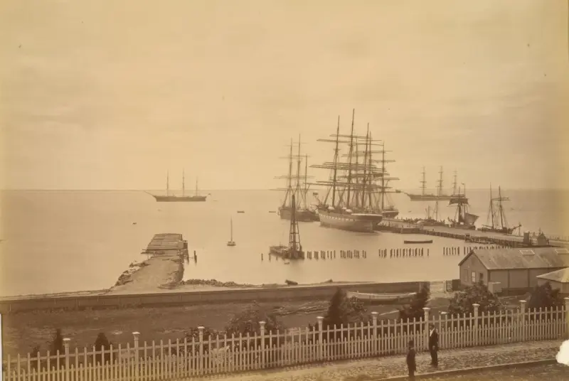 Yarra Street wharves, Geelong (c. 1878) by Fred Kruger