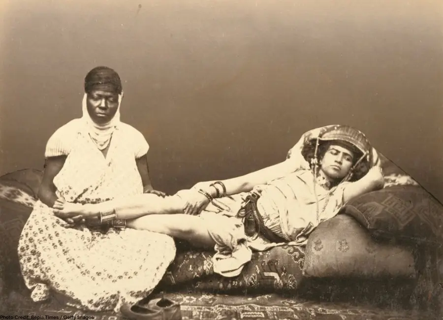 A woman with her maid