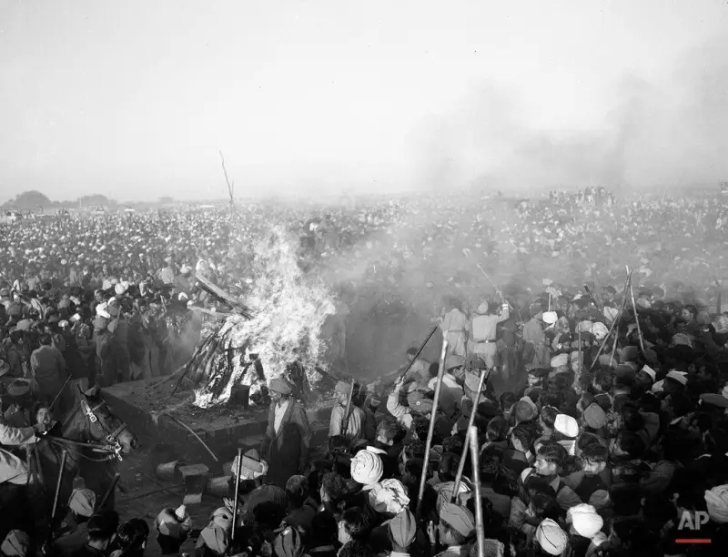 The Fiery Burial of Mahatma Gandhi