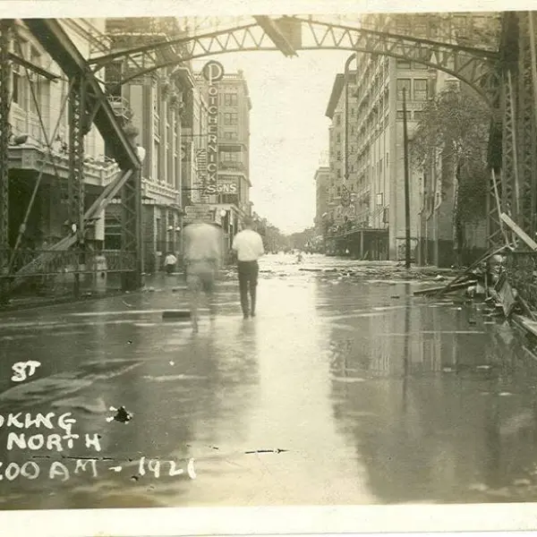 Big flood in downtown 