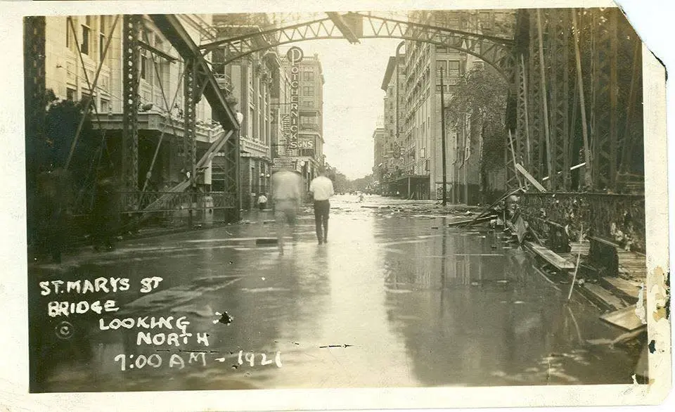 Big flood in downtown 