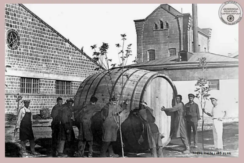 Giant wine barrel made at the Shustov factory in Yerevan