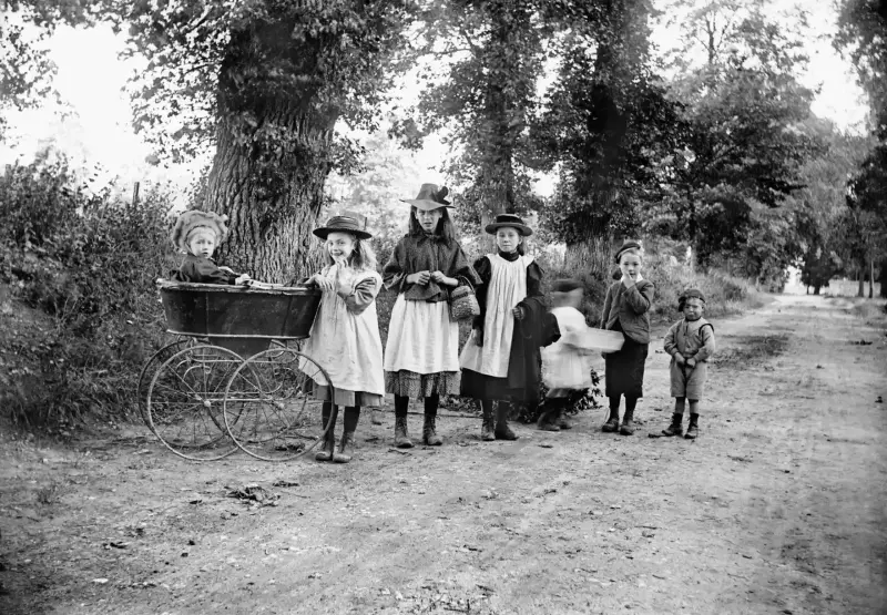 Children in a country lane 