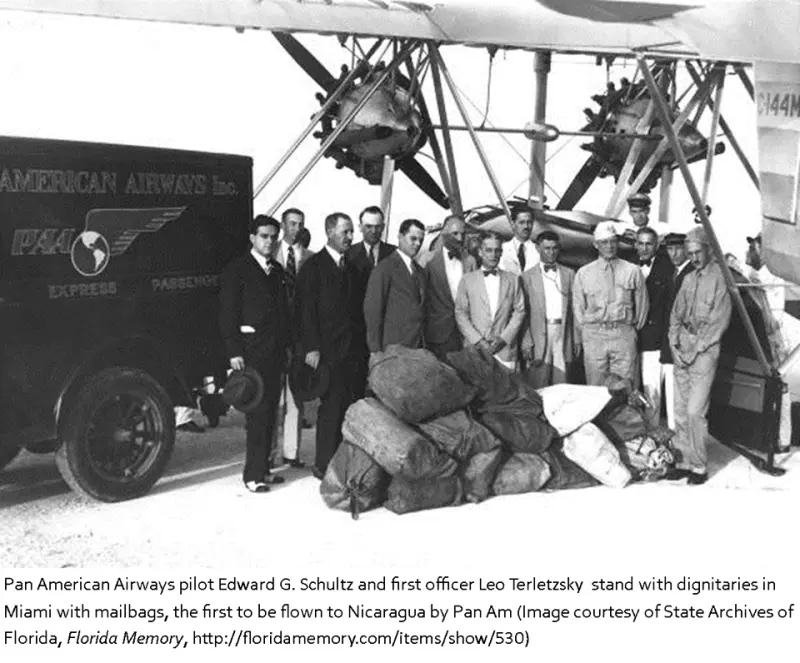 The first mail delivered by Pan American World Airways