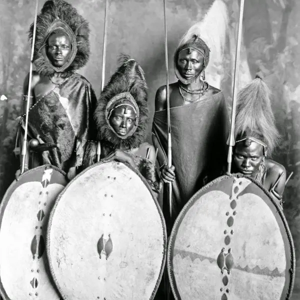 Four Masai warriors 