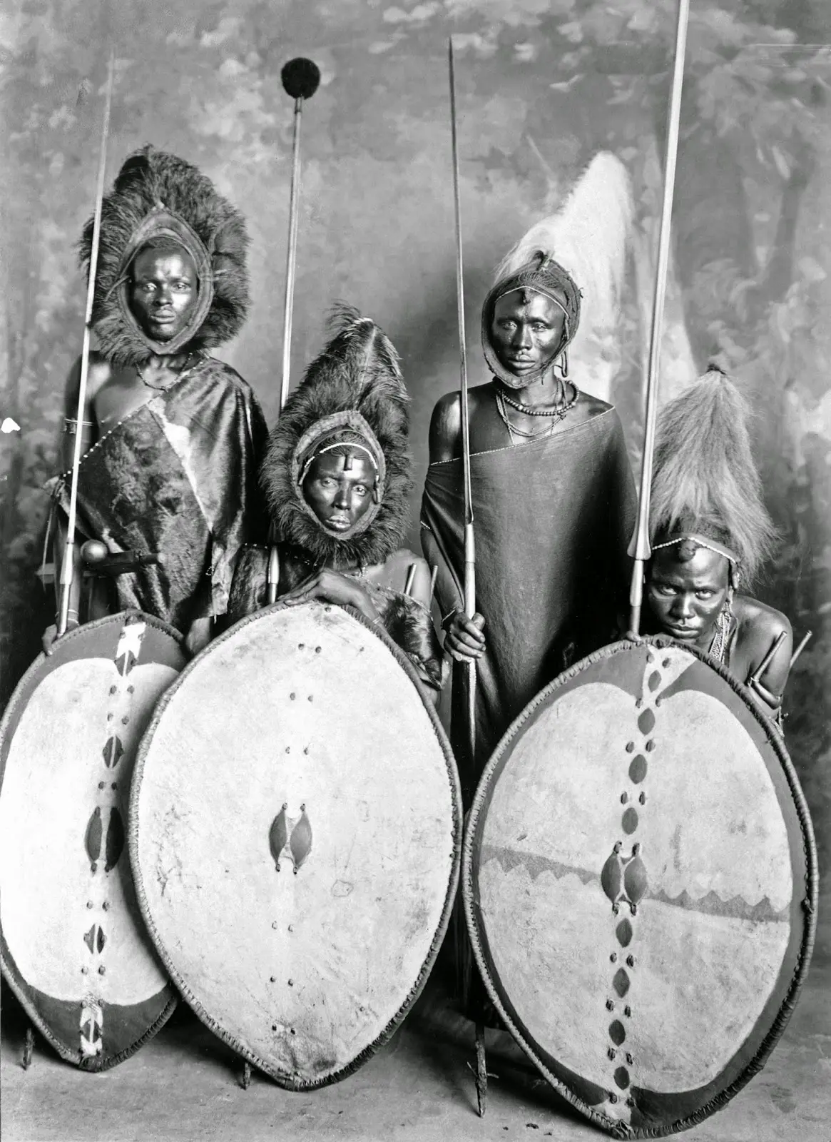 Four Masai warriors 