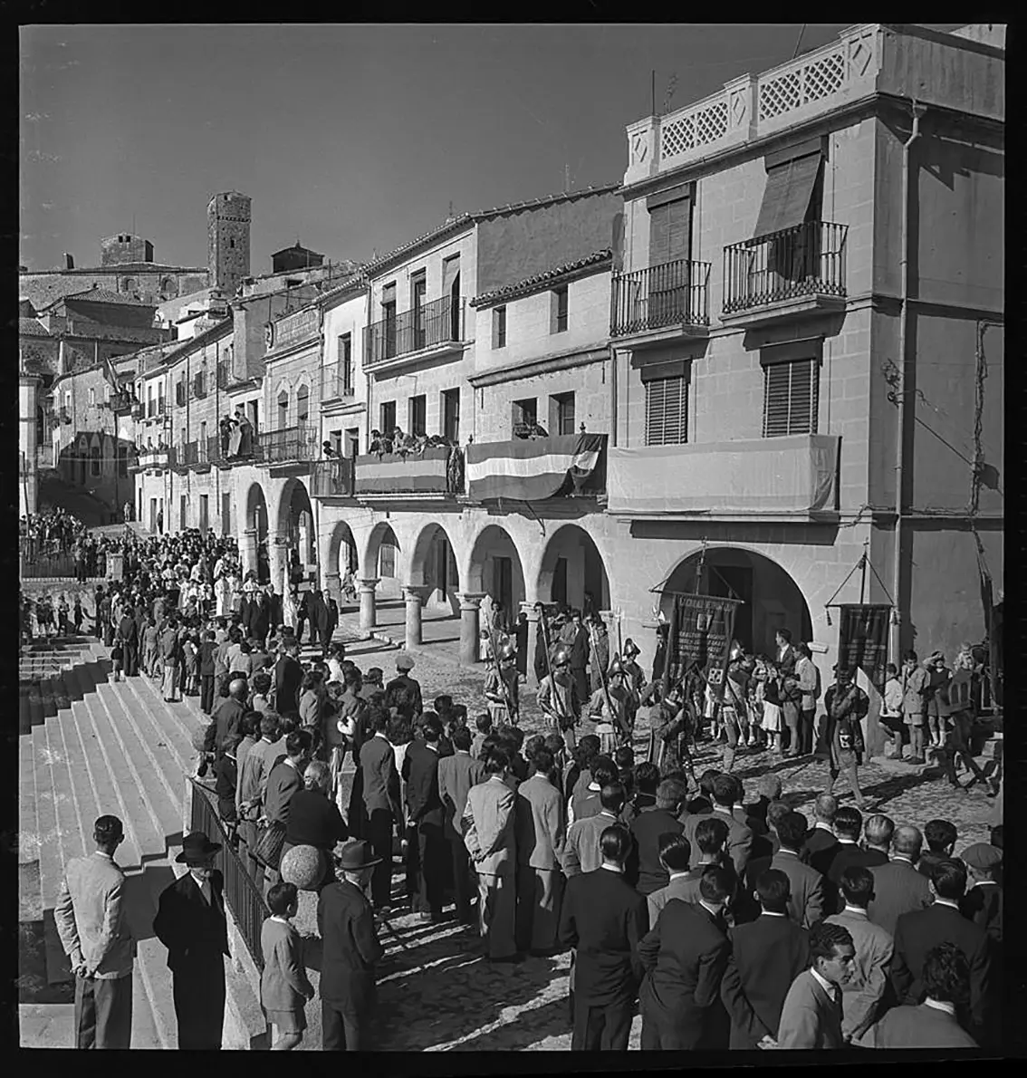Plaza Mayor en fiestas. Plaza Mayor en fiestas.