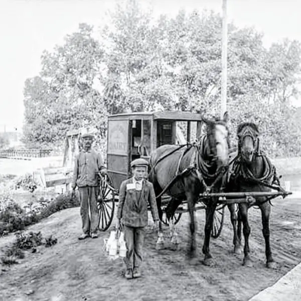 A milkman and his assistant