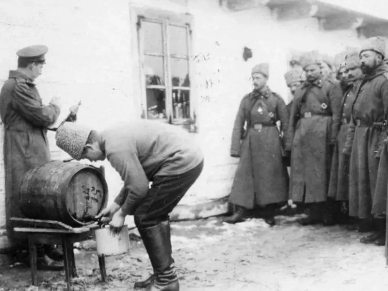 Distribution of wine at the front of the First World War, 267th Dukhovshchinsky Infantry Regiment