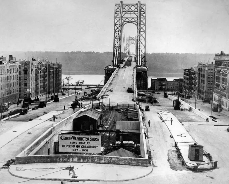 The George Washington Bridge, just prior to its grand opening