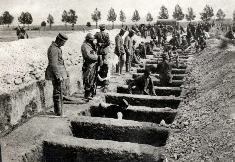 Graves Dug by German Prisoners of War