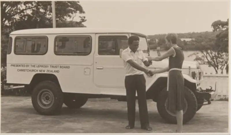 Land Rover presented to hospital by Leprosy Trust Board