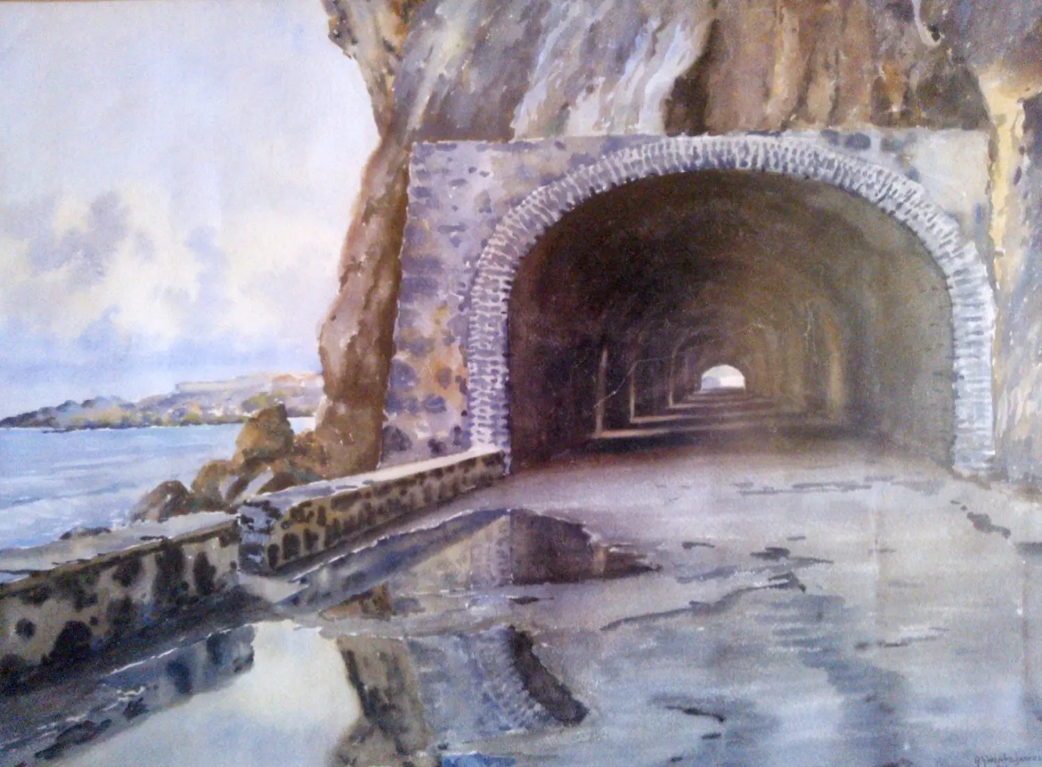 Acuarela del túnel viejo