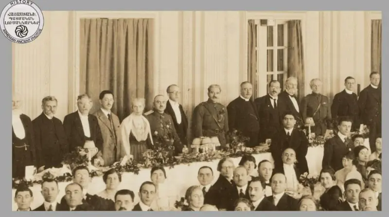 Members of the Armenian Military-Political Mission to the United States at a Formal Luncheon